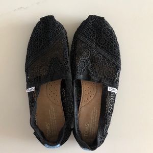 Black Toms size 7.5 worn twice